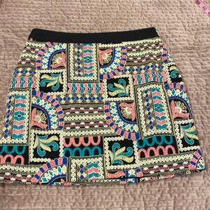 Endless Rose multi colored embroidery mini skirt, NWOT